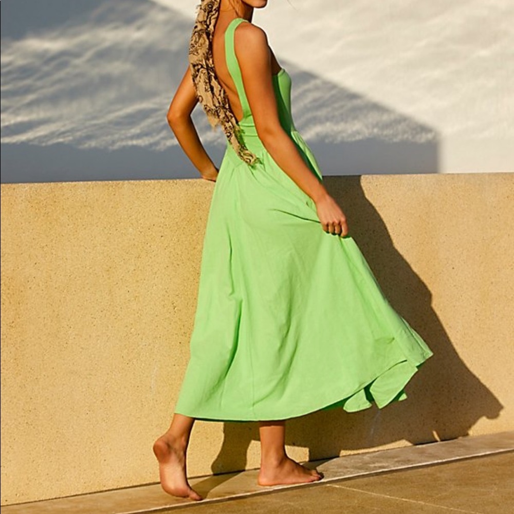 NWT Emily's Midi Dress by Free People / LIME Z95-1